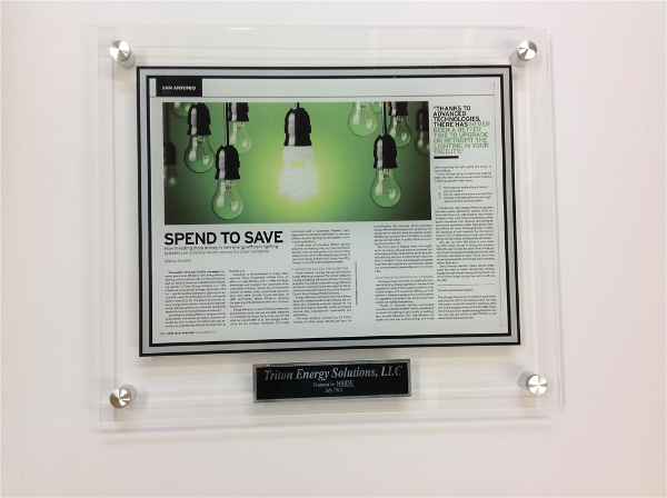 New Cast Acrylic Plaques from In The News Inc.