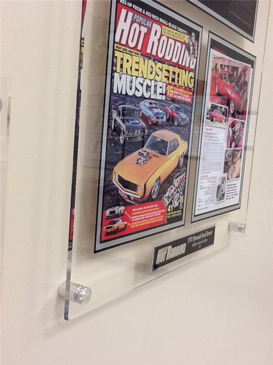 Framing magazine articles with acrylic plaques
