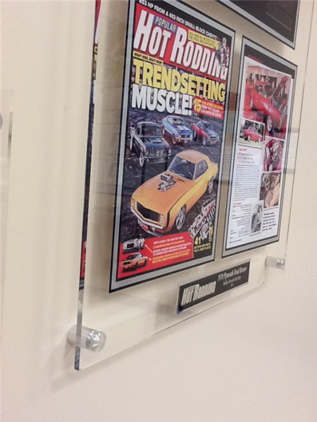 Framing magazine articles with acrylic plaques