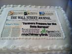 custom wall plaque, WSJ article turned into a cake, 