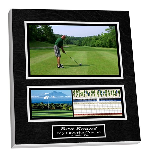 Commemorate playing your best round or your favorite hole of golf on a custom display board!