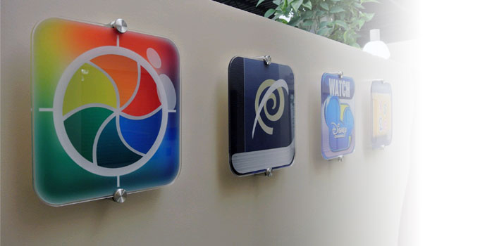 Three app icons