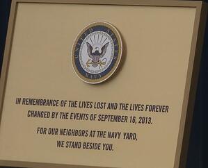 The Washington Nationals unveiled this plaque in a ceremony attended by the families of the victims who died in the Navy Yard shooting spree.