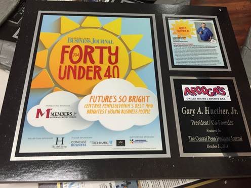 Custom plaque, with engraving.